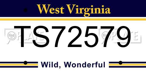 TS72579 West Virginia License Plate