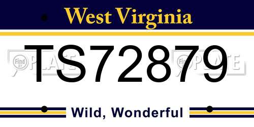TS72879 West Virginia License Plate