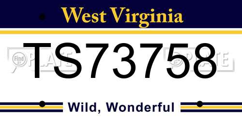 TS73758 West Virginia License Plate