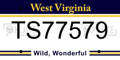 TS77579 West Virginia License Plate