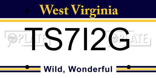 TS7I2G West Virginia License Plate