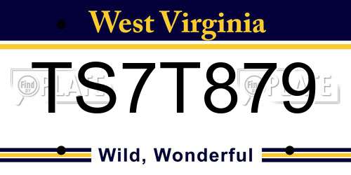 TS7T879 West Virginia License Plate