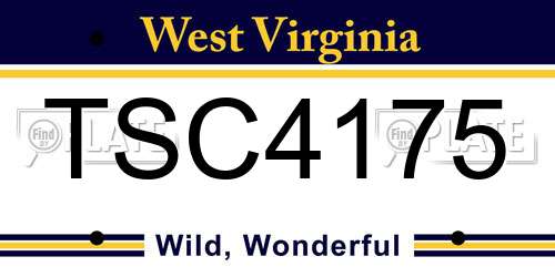 TSC4175 West Virginia License Plate