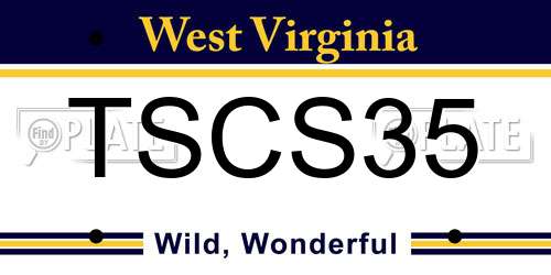 TSCS35 West Virginia License Plate
