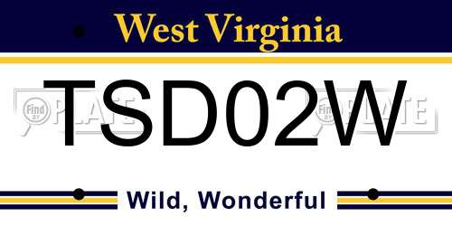 TSD02W West Virginia License Plate
