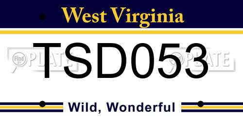 TSD053 West Virginia License Plate