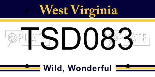 TSD083 West Virginia License Plate
