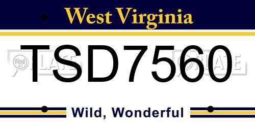 TSD7560 West Virginia License Plate