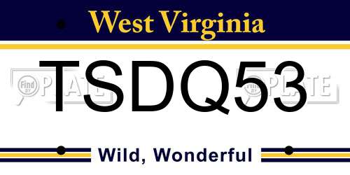 TSDQ53 West Virginia License Plate
