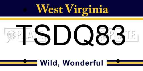 TSDQ83 West Virginia License Plate