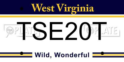 TSE20T West Virginia License Plate