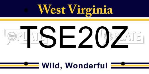 TSE20Z West Virginia License Plate