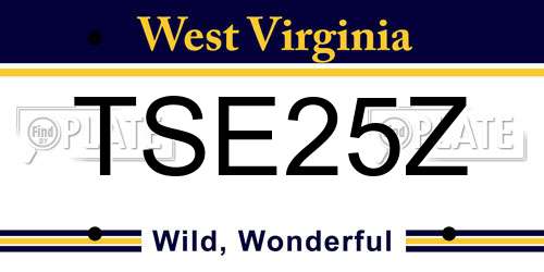TSE25Z West Virginia License Plate