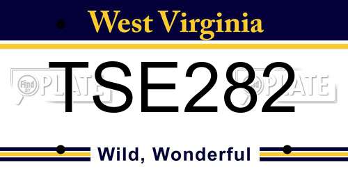 TSE282 West Virginia License Plate