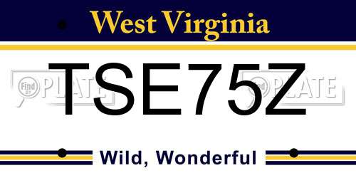 TSE75Z West Virginia License Plate