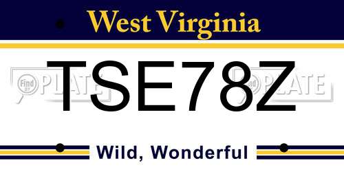 TSE78Z West Virginia License Plate