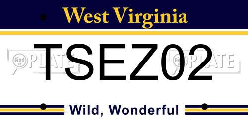 TSEZ02 West Virginia License Plate