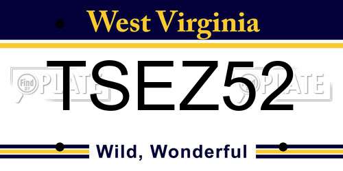 TSEZ52 West Virginia License Plate