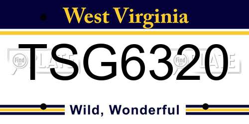 TSG6320 West Virginia License Plate