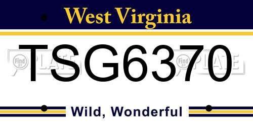 TSG6370 West Virginia License Plate