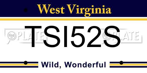 TSI52S West Virginia License Plate