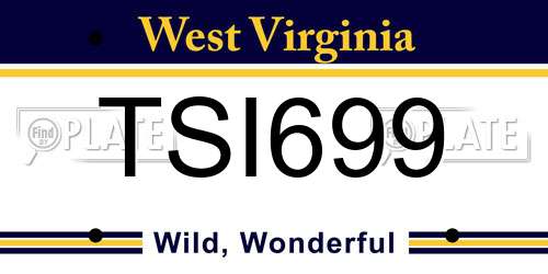 TSI699 West Virginia License Plate