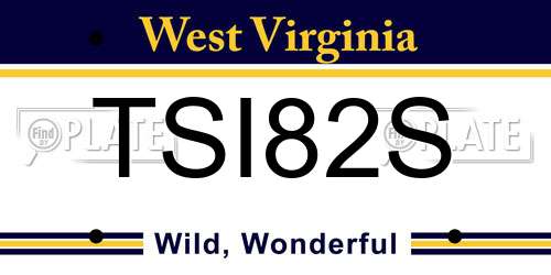 TSI82S West Virginia License Plate