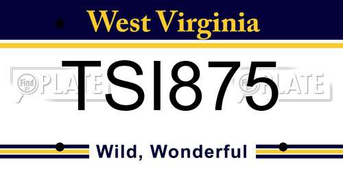 TSI875 West Virginia License Plate