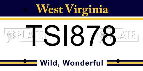 TSI878 West Virginia License Plate