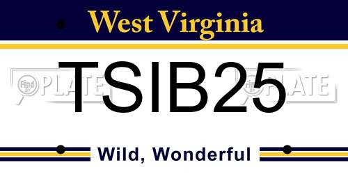 TSIB25 West Virginia License Plate