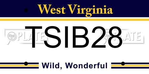 TSIB28 West Virginia License Plate