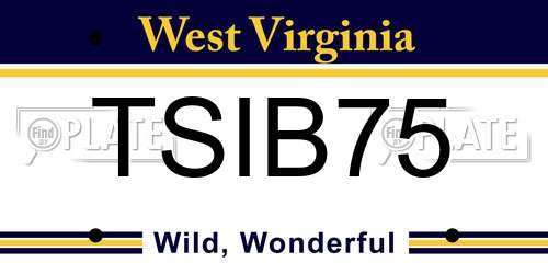 TSIB75 West Virginia License Plate