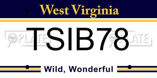 TSIB78 West Virginia License Plate