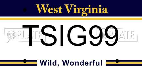 TSIG99 West Virginia License Plate