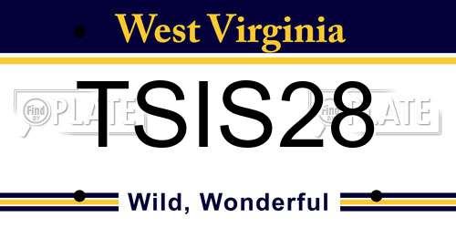 TSIS28 West Virginia License Plate