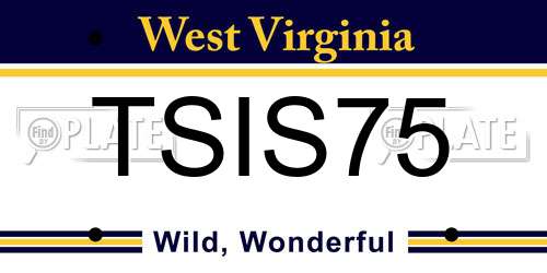 TSIS75 West Virginia License Plate
