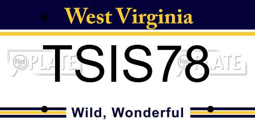 TSIS78 West Virginia License Plate