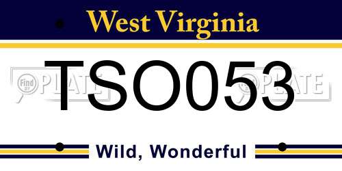 TSO053 West Virginia License Plate