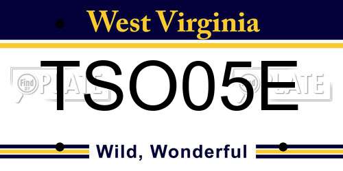 TSO05E West Virginia License Plate