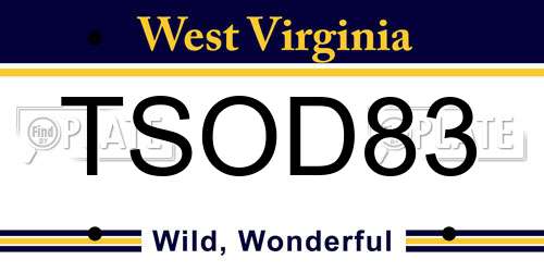 TSOD83 West Virginia License Plate