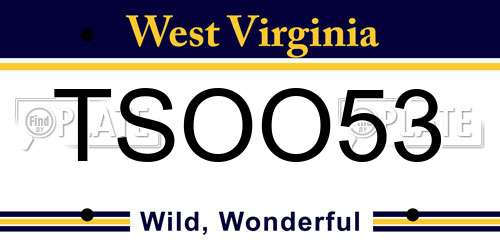 TSOO53 West Virginia License Plate