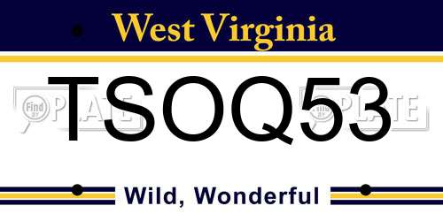 TSOQ53 West Virginia License Plate