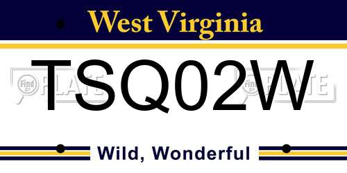 TSQ02W West Virginia License Plate