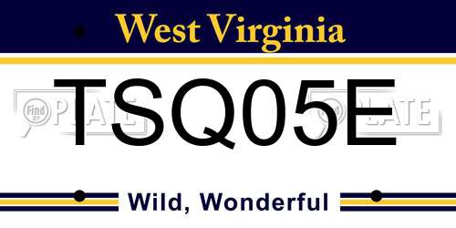 TSQ05E West Virginia License Plate