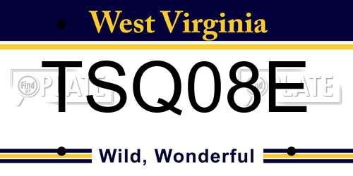 TSQ08E West Virginia License Plate