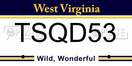 TSQD53 West Virginia License Plate