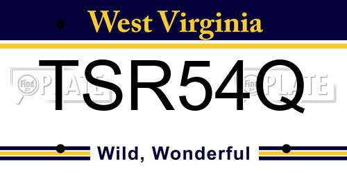 TSR54Q West Virginia License Plate