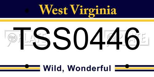 TSS0446 West Virginia License Plate