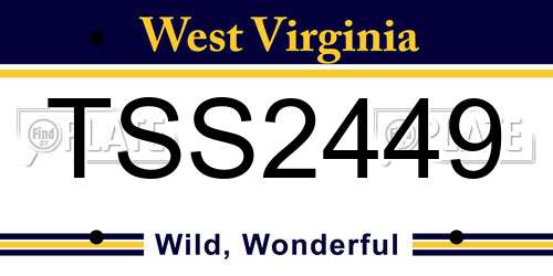 TSS2449 West Virginia License Plate
