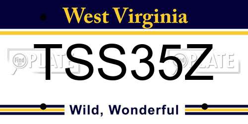 TSS35Z West Virginia License Plate